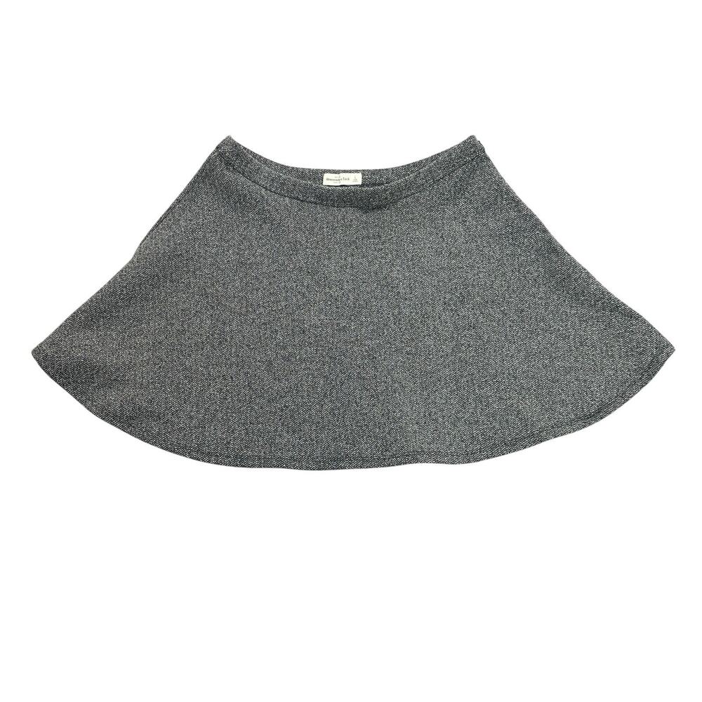 Abercrombie &Fitch Mini Skirt Sz L Herringbone Gray Black Side Zip